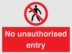No unauthorised entry